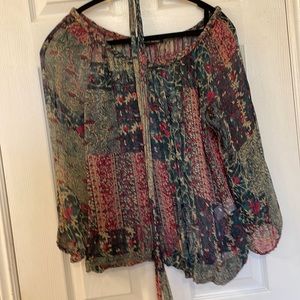 Ultra sheer Lucky brand silk top. Size small.